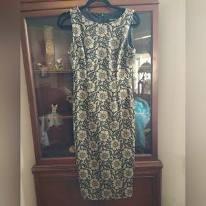 Ivanka Trump gold and black floral formal dress size 2